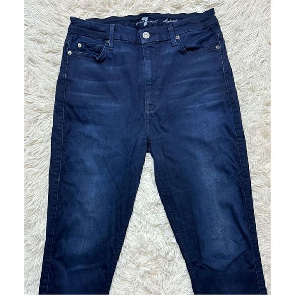 Women’s 7 for all Mankind Dark Blue Skinny Stretch Jeans Size 30 - Picture 4 of 12